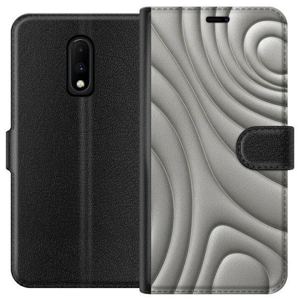 OnePlus 7 Plånboksfodral Silver Waves