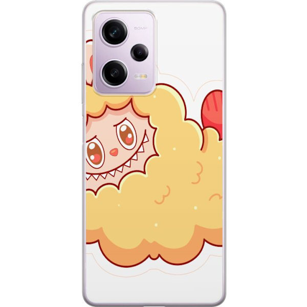 Xiaomi Redmi Note 12 Pro Läpinäkyvä kuori Labubu Pesukarhu Pop Mart Hahmo Keräilyesine Söpö Suunnittelu Suosittu Teema Taideteos Leikkisarja