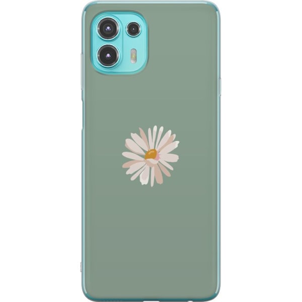 Motorola Edge 20 Lite Läpinäkyvä kuori Vihreä Minimalikukka - tyylikäs kukka vihreällä taustalla