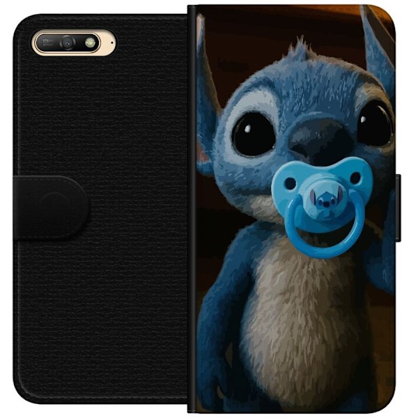 Huawei Y6 (2018) Lompakkokotelo Stitch & Napp - vauvateema söpöllä hahmolla