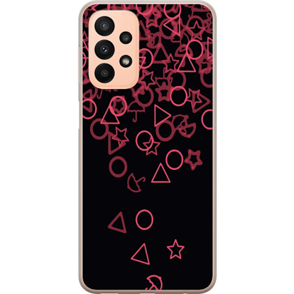 Samsung Galaxy A23 5G Genomskinligt Skal Squid Game Ikoner Serie Design Populärt TV Spel Ikoner Grafiskt Motiv Asiatisk Trend Dramaserie