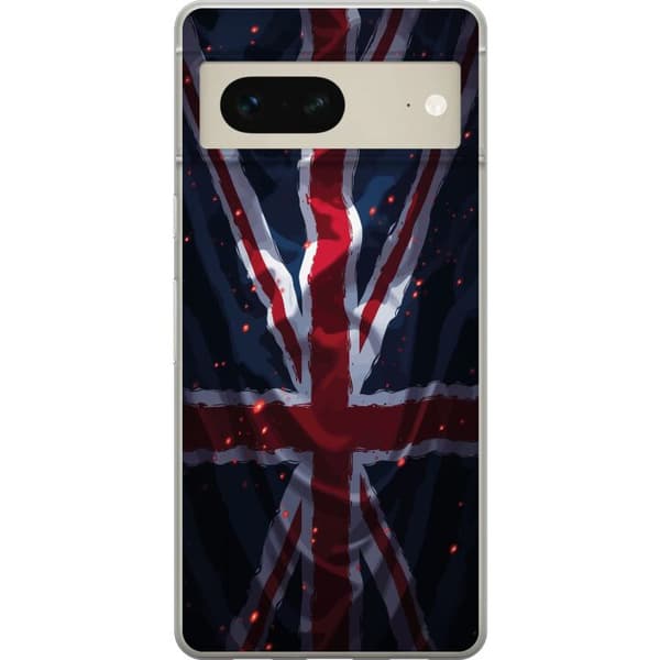 Kompatibelt Mobildeksel til Google Pixel 7 Kunstnerisk britisk flagg med mørk grungeeffekt flerfarget