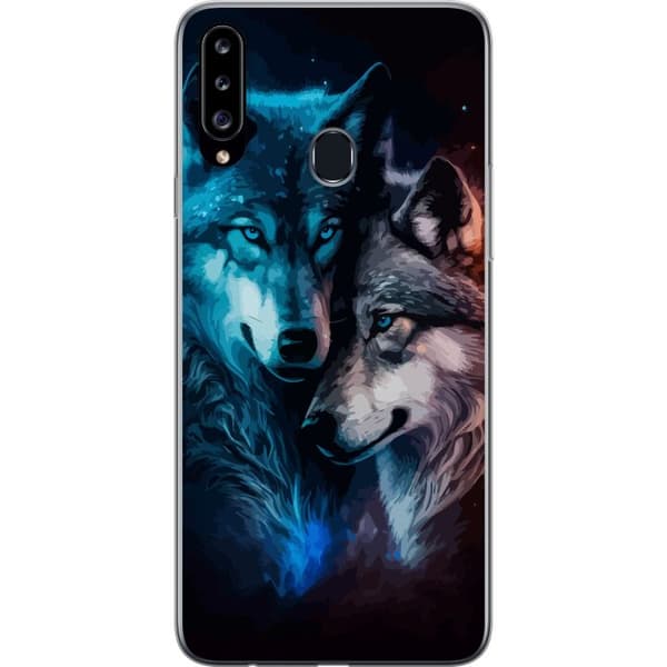 Kompatibelt Mobilskal till Samsung Galaxy A20s Vargar i natten