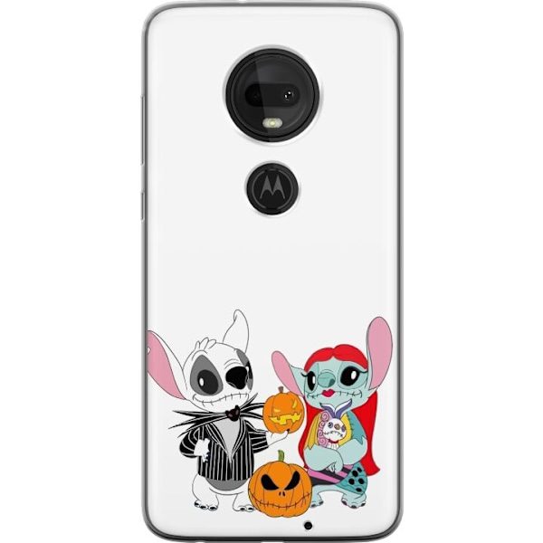 Motorola Moto G7 Gjennomsiktig deksel Stitch familien addams