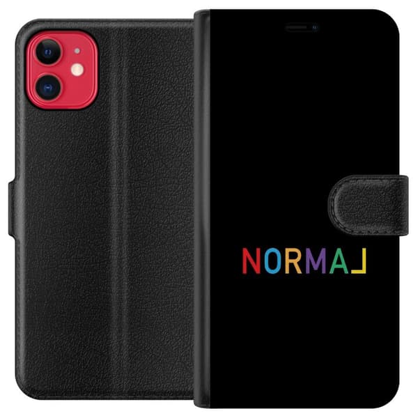 Kompatibelt Plånboksfodral till Apple iPhone 11 Färgglad Normal text svart