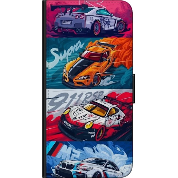Samsung Galaxy A11 Lompakkokotelo Nopeat Autot - Piirretty Kuv