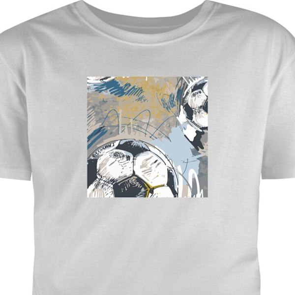 Børne T-shirt | Behagelig T-shirt til Børn Fodbold grå 3-4 År