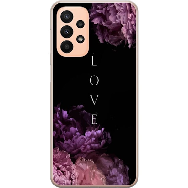 Samsung Galaxy A23 5G Genomskinligt Skal Kärlek och blommor
