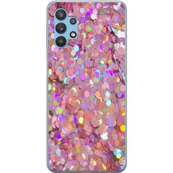 Samsung Galaxy A32 5G Gennemsigtig cover Rosa Glitter