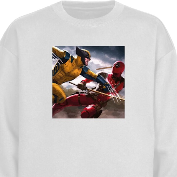 Sweatshirt for Voksen | Klassisk Collegegenser Wolverine Deadp hvit M