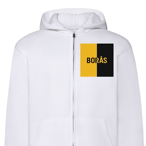 Zip-Hoodie | Hættetrøje med Lynlås til Voksne Borås – fo hvid XXL