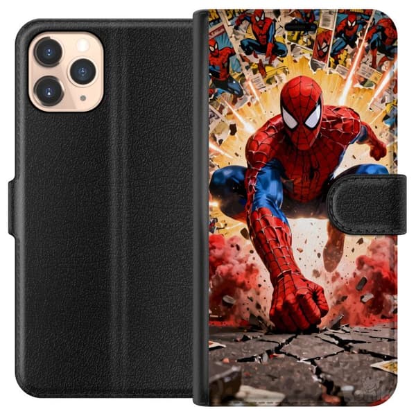Kompatibelt Plånboksfodral till Apple iPhone 11 Pro Spider Man action