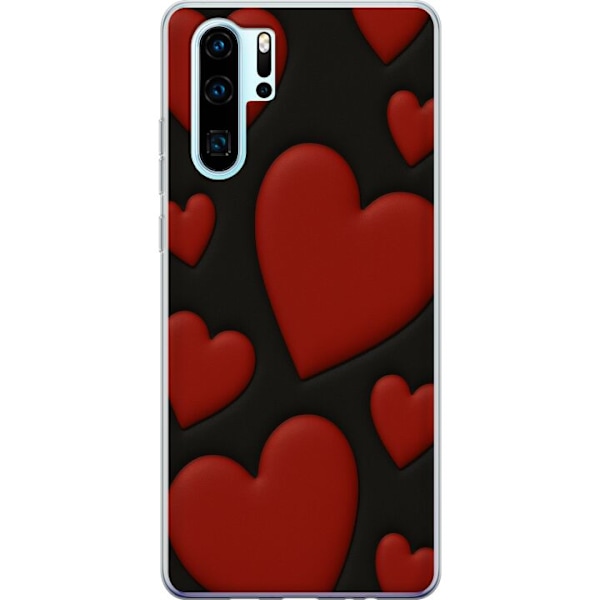 Huawei P30 Pro Genomskinligt Skal Red Velvet Hearts