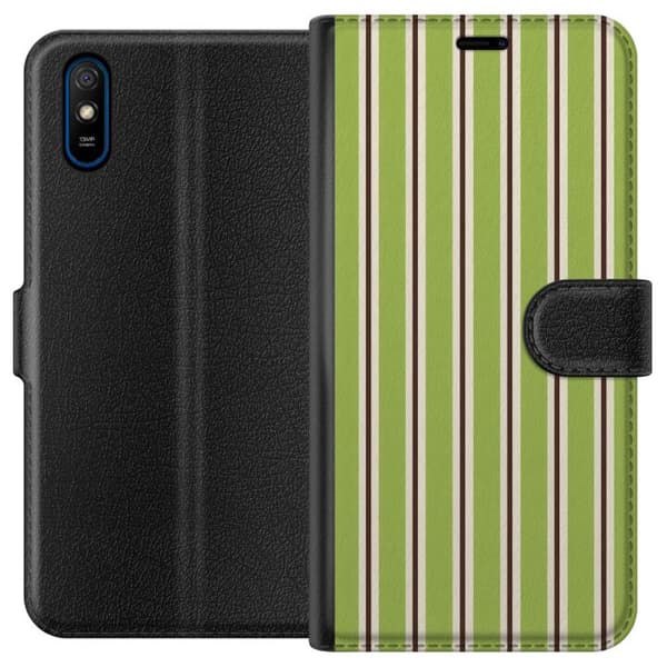 Kompatibel Tegnebogsetui til Xiaomi Redmi 9A Matcha Stripe grøn