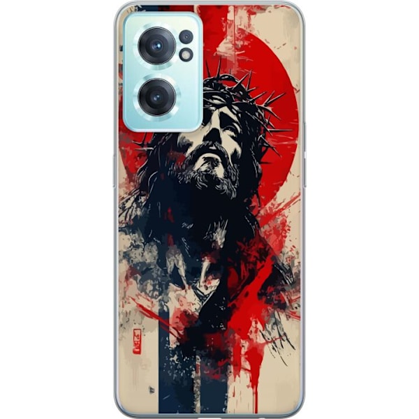 OnePlus Nord CE 2 5G Genomskinligt Skal Jesus med kors – kristet motiv med stark symbolik om tro och hopp