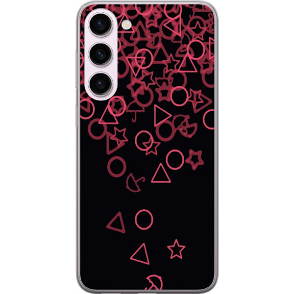 Samsung Galaxy S23+ Genomskinligt Skal Squid Game Ikoner Serie Design Populärt TV Spel Ikoner Grafiskt Motiv Asiatisk Trend Dramaserie