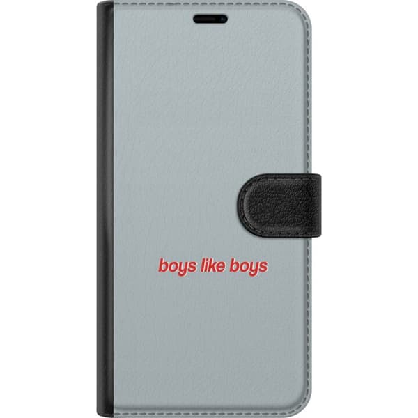 Kompatibel Tegnebogsetui til Sony Xperia 5 III Boys Like Boys text grå