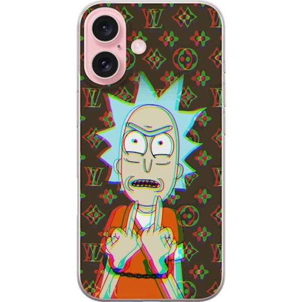 Apple iPhone 16 Gjennomsiktig deksel Rick and Morty