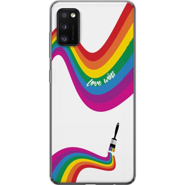 Kompatibelt Mobildeksel til Samsung Galaxy A41 Kjærlighet vinner med regnbuefarger og pensel