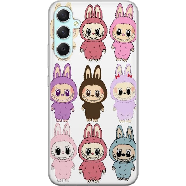 Samsung Galaxy A34 Gennemsigtig cover Labubu Pink Monster - Po