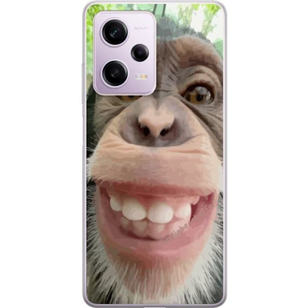 Xiaomi Redmi Note 12 Pro Genomskinligt Skal Chimp Selfie Rolig Grafisk Design Apa Djurmotiv Trend Roligt Motiv Populärt Urban Art Stil