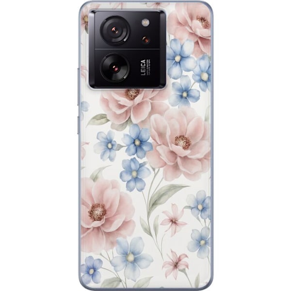 Xiaomi 13T Läpinäkyvä kuori Romanttiset kukat