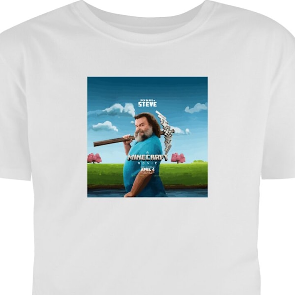 Barn-T-shirt | Bekväm T-shirt för Barn A Minecraft Movie vit 3-4 År