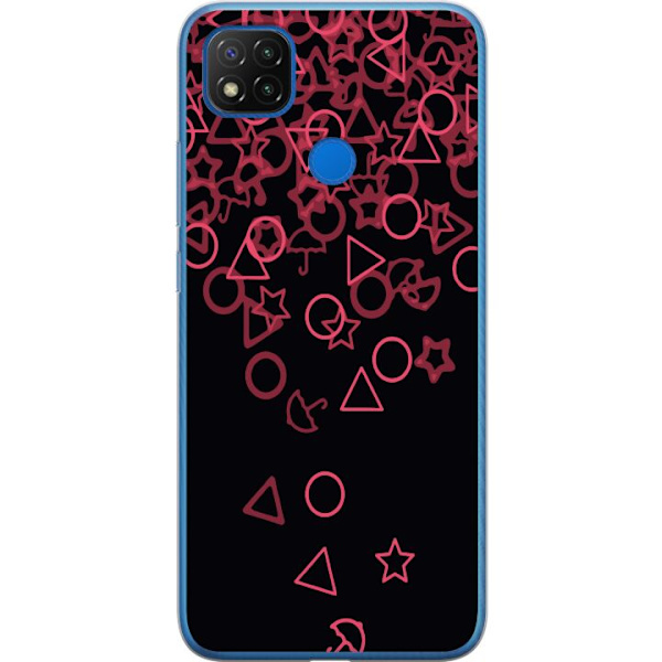 Xiaomi Redmi 9C Gennemsigtig cover Squid Game Ikoner Serie Design Populært TV Spil Ikoner Grafisk Motiv Asiatisk Trend Dramaserie