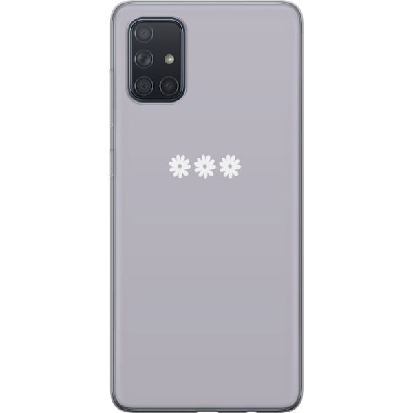 Samsung Galaxy A71 Genomskinligt Skal Lila Blomminimalism –