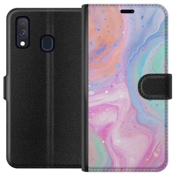 Samsung Galaxy A40 Plånboksfodral Pastellmarmor