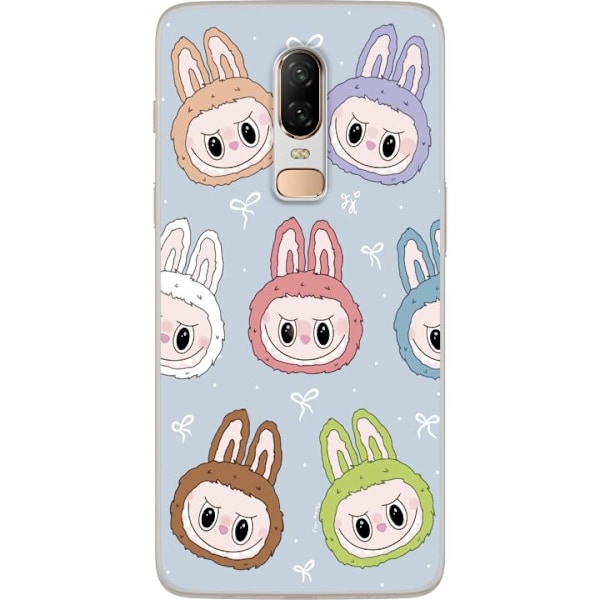 OnePlus 6 Läpinäkyvä kuori Pastel Labubu