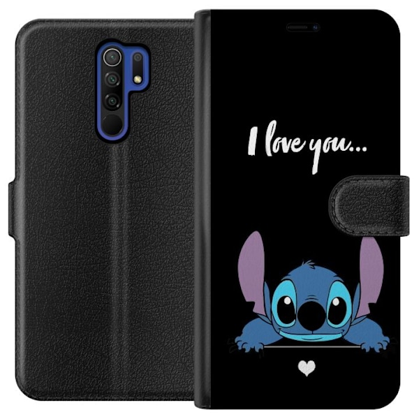 Xiaomi Redmi 9 Lommeboketui Stitch Jeg Elsker Deg