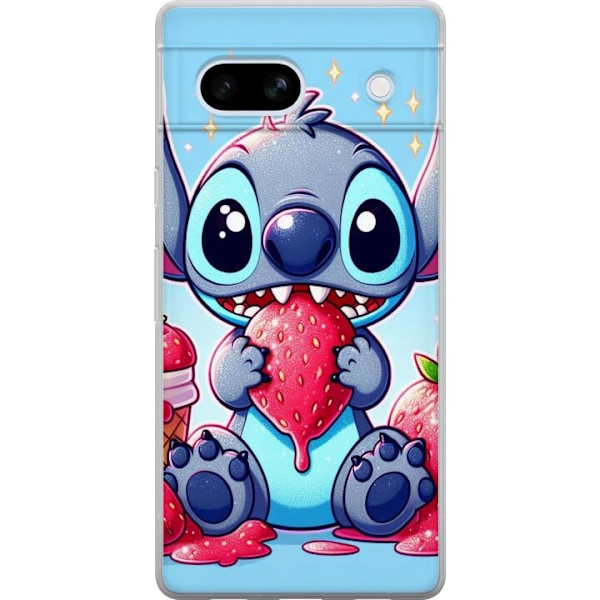 Google Pixel 7a Läpinäkyvä kuori Strawberry Stitch