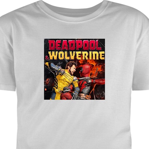 Børne T-shirt | Behagelig T-shirt til Børn Deadpool & Wolver grå 5-6 År