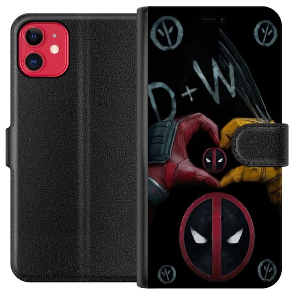 Yhteensopiva Lompakkokotelo Apple iPhone 11 Deadpool & Wolverine Rakkaus