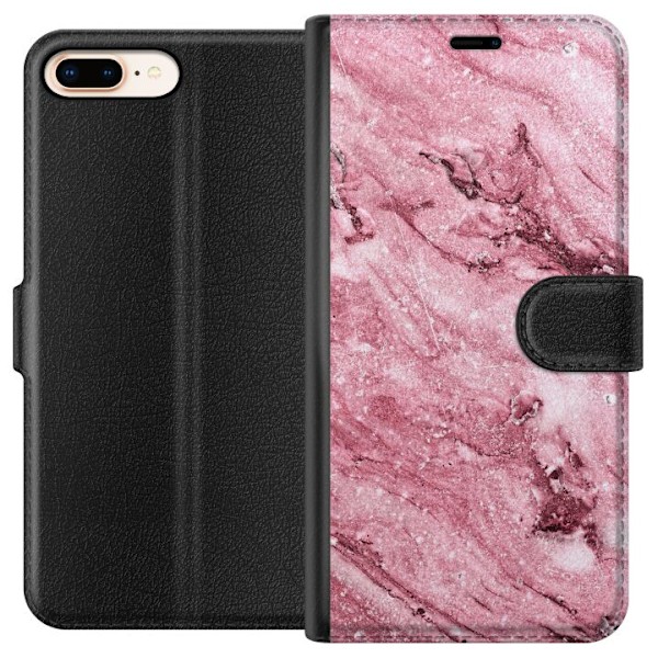 Apple iPhone 8 Plus Lompakkokotelo Glitteri Marmori