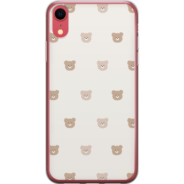 Apple iPhone XR Läpinäkyvä kuori Teddy-tausta - söpöt ted