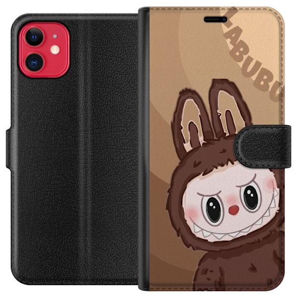 Apple iPhone 11 Lompakkokotelo Labubu Pilvipieni - Valkoinen j