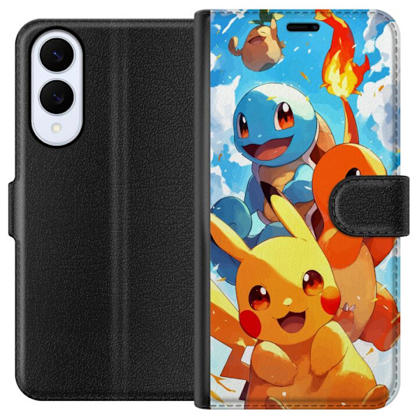 Samsung Galaxy S25 Edge Tegnebogsetui Pocket Creatures - inspireret af Pokémon uden at nævne navnet