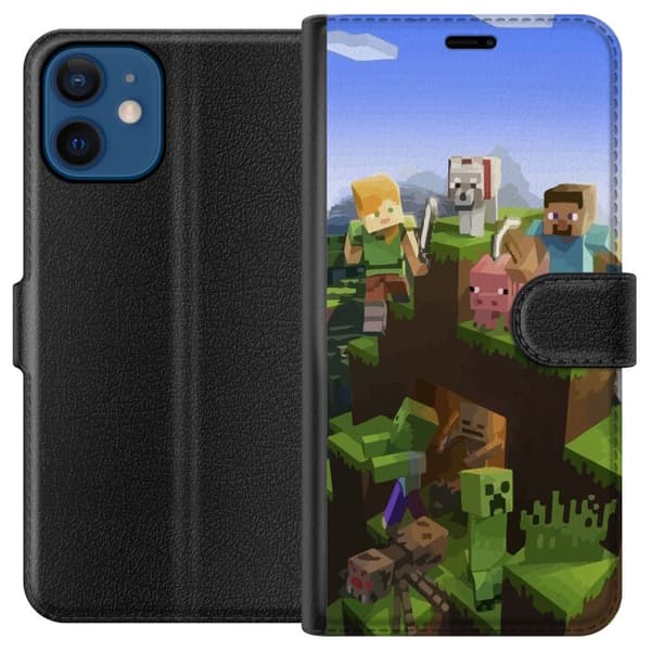Kompatibelt Plånboksfodral till Apple iPhone 12 MineCraft