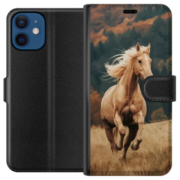 Kompatibel Tegnebogsetui til Apple iPhone 12 mini Løbende Hest