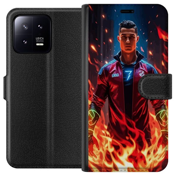 Xiaomi 13 Plånboksfodral Ronaldo Inferno – fotbollshjälte i eldflammor