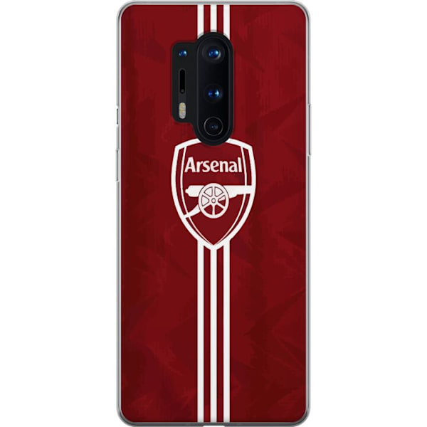 OnePlus 8 Pro Läpinäkyvä kuori Arsenal Emblem Jalkapallo Premier League Seuravaakuna Punainen Valkoinen Ikoninen Fanit Lontoo Urheilu Motiivi