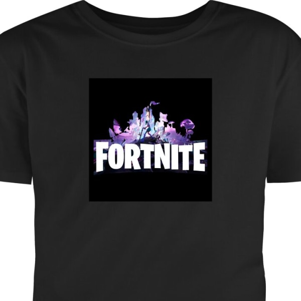 T-paita Aikuisille | Klassinen Aikuisten T-paita Fortnite musta XXL