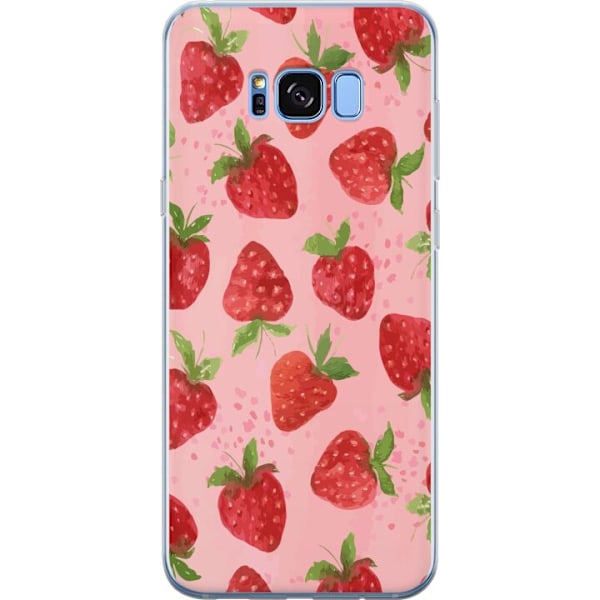 Samsung Galaxy S8 Genomskinligt Skal Strawberry Dreams – jordgubbsmönster i retrostil