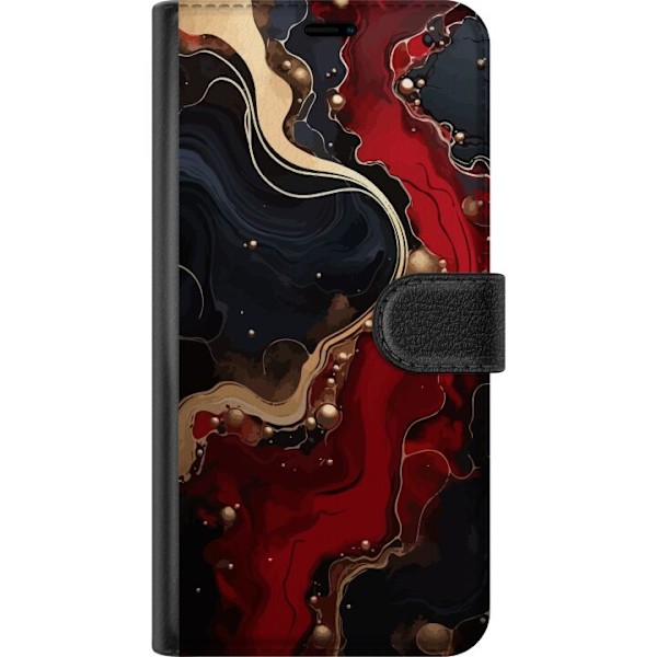 Samsung Galaxy S25 Ultra Lompakkokotelo Marmor Punainen