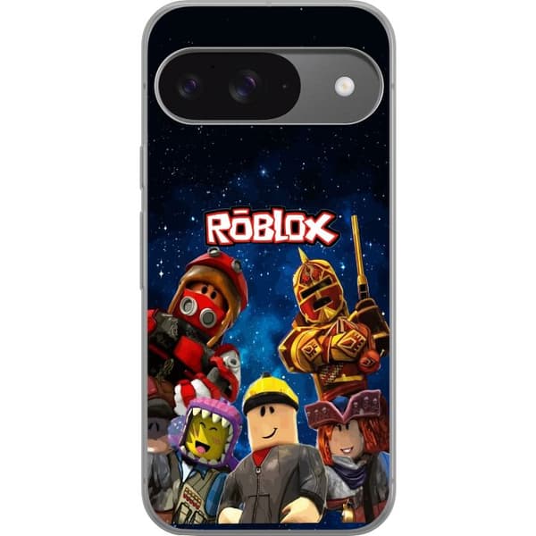 Kompatibelt Mobildeksel til Google Pixel 9 Roblox romfigurer spillkarakterer stjernehimmel gaming blå