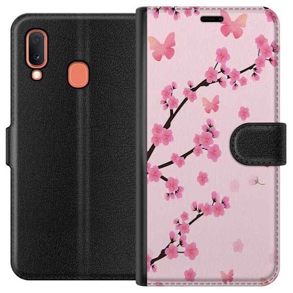 Samsung Galaxy A20e Tegnebogsetui Blomster