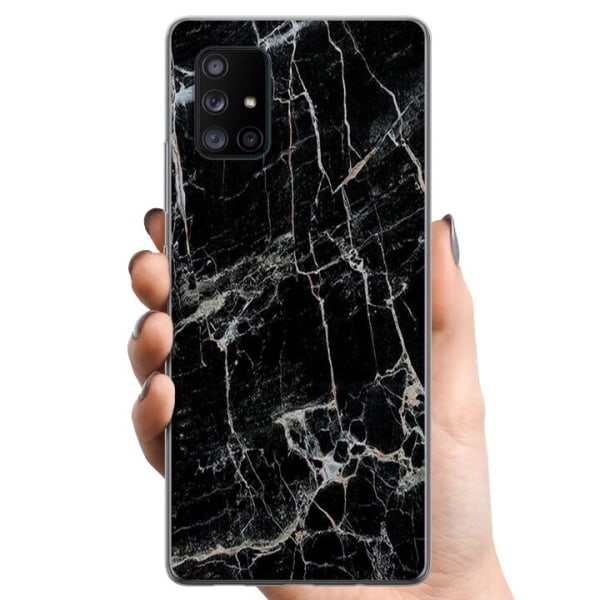 Samsung Galaxy A71 5G TPU Mobilcover Sort marmor