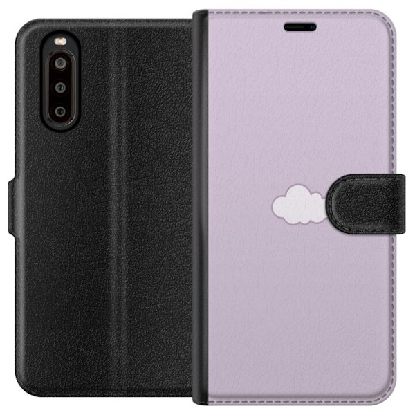 Sony Xperia 10 II Tegnebogsetui Lilla Sky - minimalistisk sky på lilla baggrund